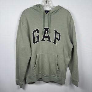 Vintage Teen GAP Hoodie Sweatshirt Green Logo Size M